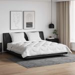 Pilotă cu pernă 3 pcs Alb Microfibră GartenMobel Dekor