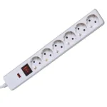 Prelungitor Home cu 6 prize, protecție copii, întrerupător, 1.5 m, alb