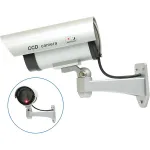 Cameră falsă de supraveghere pentru interior/exterior, cu LED roșu, pe baterii AA