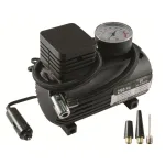 Compresor auto 12V, 12 bar, cu manometru analogic și 3 adaptoare pentru ventil