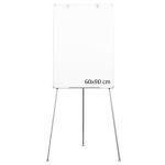 Flipchart magnetic 60x90 cm cu trepied telescopic 90–160 cm și cleme reglabile