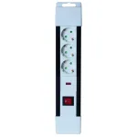 Prelungitor Home cu protecție la supratensiune, 3 prize și întrerupător LED, cablu 2 m