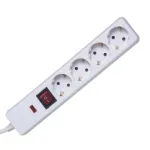 Prelungitor Home cu 4 prize, protecție copii, întrerupător și protecție la supratensiune, 1,5 m