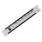 Prelungitor interior Home cu 6 prize, protecție la supratensiune, întrerupător, 1,5 m, alb