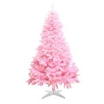 Brad artificial de Craciun roz 200 cm, premium, 12 niveluri, diametru 128 cm