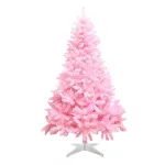 Brad artificial de Craciun roz 200 cm, premium, 12 niveluri, diametru 128 cm
