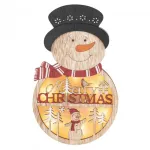 Decor de fereastra om de zapada cu LED alb cald si temporizator, 21 cm