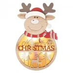 Decoratiune ren din lemn cu LED alb cald si temporizator, 21 cm, pentru fereastra/usa