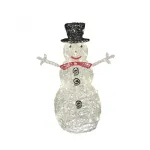 Figurină om de zăpadă luminoasă 90 cm din acril, 80 LED, IP44, alimentare la rețea