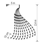 Ghirlandă luminoasă 250 microLED cu dimmer, 2,4 m, IP44, alb cald