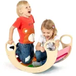 Balansoar rocker din lemn multicolor, placă de echilibru multifuncțională
