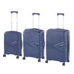 Set 3 valize cu roti Leziter TravelLux Endure, carcasa rigida ABS, albastru
