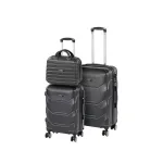 Set valize Leziter TraveLux Max VIII cu role, 3 piese, ABS negru