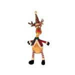 Ren de plus care canta si danseaza, decor de Craciun hazliu, 38 cm