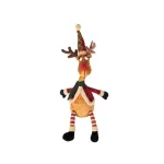 Ren de plus care canta si danseaza, decor de Craciun hazliu, 38 cm