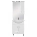 Set mobilier baie Leziter Bianca Plus 65 cu lavoar, alb lucios, dreapta