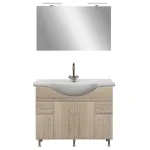 Set mobilier baie Bianca Prime 105 cu lavoar si oglinda, stejar Sonoma