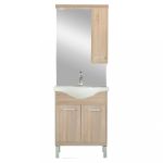 Set mobilier baie Leziter Nerva 65 cu lavoar și oglindă, stejar Sonoma