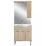 Set mobilier baie Leziter Nerva 75 cu lavoar si oglinda, stejar Sonoma