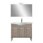 Set mobilier baie Leziter Nerva Prime 105 cu lavoar si oglinda, ulm Rauna