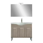 Set mobilier baie Leziter Nerva Prime 105 cu lavoar si oglinda, ulm Rauna