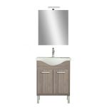 Set mobilier baie Leziter Nerva Prime 65 cu lavoar si oglinda, ulm Rauna