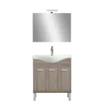 Set mobilier baie Leziter Nerva Prime 75 cu lavoar si oglinda, ulm Rauna