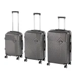 Set 3 valize troler Leziter TraveLux Pro XXI din ABS, gri modern