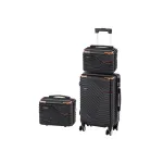 Set valize Leziter TraveLux Urban XII cu roți 360°, ABS, negru elegant