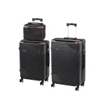Set 3 valize Leziter TraveLux Urban XVII, ABS, roti 360°, negru elegant