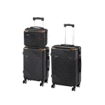 Set valize Leziter TraveLux Urban XVIII, 3 piese, ABS, negru elegant