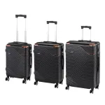 Set 3 valize cu role Leziter TraveLux Urban XXI, ABS, negru (cabina+medie+mare)