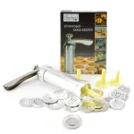 Aparat de făcut biscuiți Perfect Home din aluminiu, cu 20 forme și 4 capuri de spritat