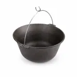 Ceaun din fontă 16 litri, cu toartă, pentru foc deschis și aragaz pe gaz