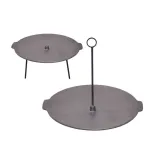 Disc din fontă 44 cm cu 2 funcții pentru gătit la foc deschis, Perfect Home