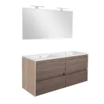 Set mobilier baie Leziter Porto Prime 120 cm cu lavoar dublu, sonoma/ulm Rauna