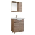 Set mobilier baie Leziter Ruben 65 cu chiuvetă ceramică, ulm Rauna