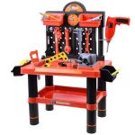 Banc de scule pentru copii cu 50 piese, bormasina si ceas, 68x58x33 cm