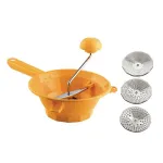 Mașină manuală de pasat roșii Tilly din plastic, cu 3 site inox și bol 24 cm