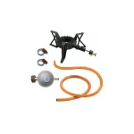 Set arzator pe gaz din fonta cu 3 picioare, furtun si regulator PB 30 mbar