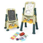 Tablă magnetică 2 fețe pentru scris și desen, 40x50 cm, reglabilă 83–110 cm