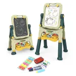 Tablă magnetică 2 fețe pentru scris și desen, 40x50 cm, reglabilă 83–110 cm