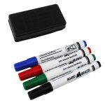 Set 4 markere whiteboard Procart cu burete, uscare rapidă, vârf 1,3 mm