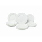 Set servicii de masă Luminarc Cadix, 19 piese din sticlă călită albă