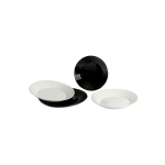 Set masă din sticlă opal Luminarc Harena Black & White, 18 piese