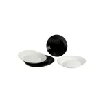 Set masă din sticlă opal Luminarc Harena Black & White, 18 piese