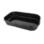 Tavă de copt emailată din oțel gros, neagră, 36x24,5x7,5 cm (750 g)