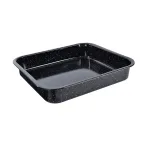 Tavă de cuptor emailată 42x37 cm, neagră, adâncime 7 cm