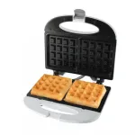 Aparat de făcut waffle Home 750W, pentru 2 bucăți, plăci antiaderente și LED