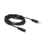 Cablu audio stereo jack 3.5 mm tata–mama, prelungitor 5 m, negru